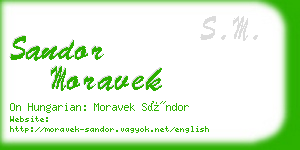 sandor moravek business card